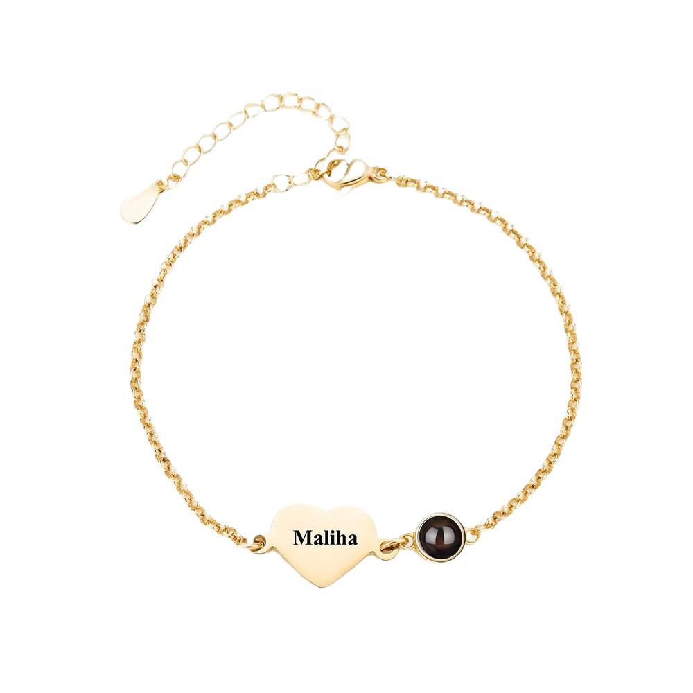 Heart-shaped 100 Languages Projection Bracelet - Laser Engraved DIY Style