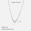 European and American light luxury pearl collarbone chain versatile high-end titanium steel necklace electroplated 18K gold stainless steel necklace
