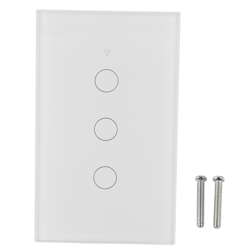 WiFi Touch Screen Switch Single Circle for Alexa for Google 3?Way AC  (White )