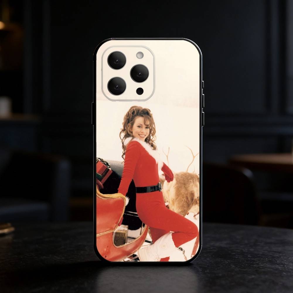 

M-Mariah Singer Carey Christmas Phone Case For iPhone 17,16,15,14,13,12,11 Plus,Pro Max,SE4Soft Silicone Black Cover iPhone13