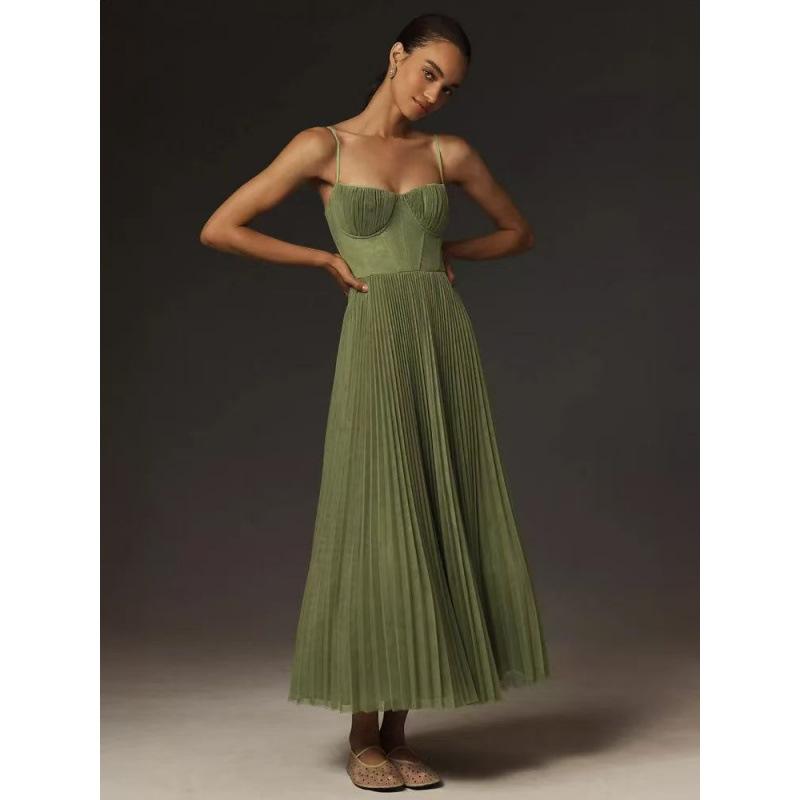 

Halter Long Sleeveless Deep V Bridesmaid Dress Sexy Evening Dress XL зелений