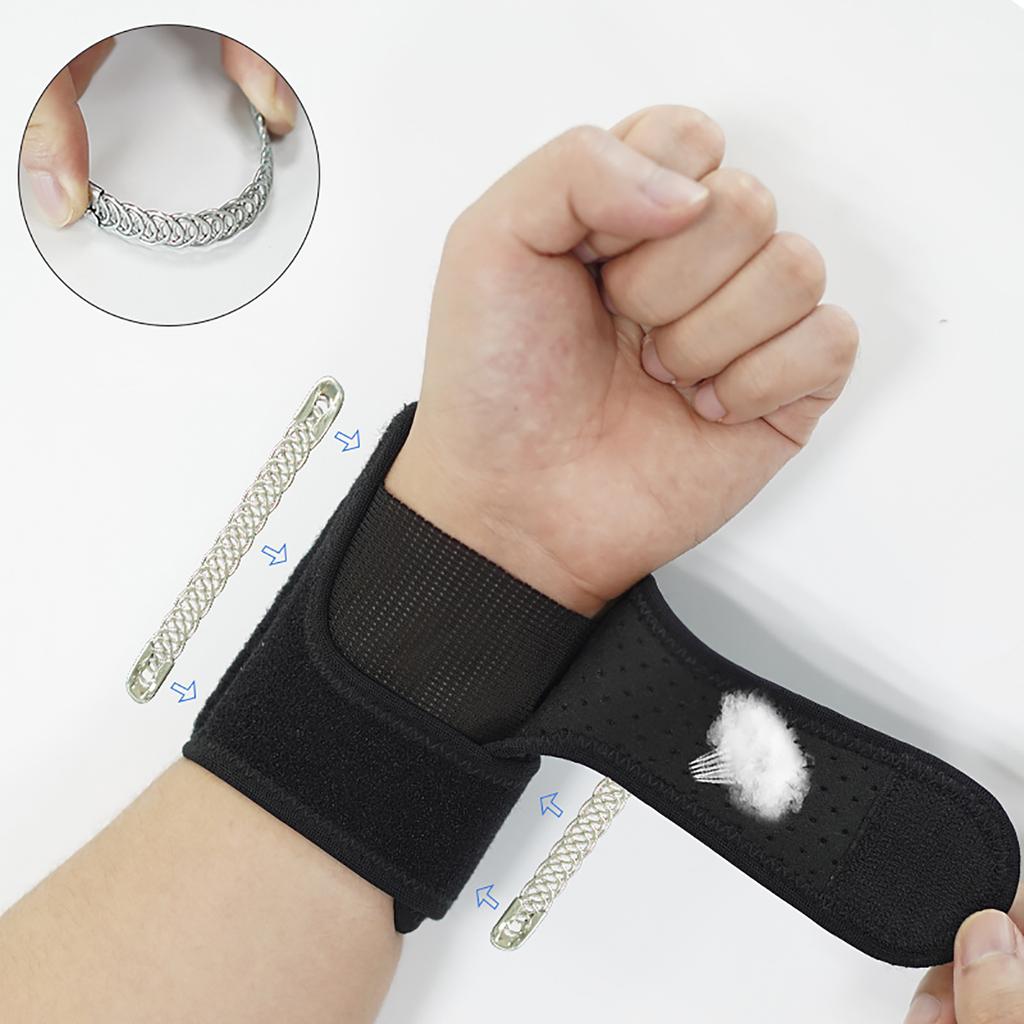 Elastische Handgelenkbänder, 1 Paar Handgelenkbänder mit Federunterstützung, verstellbarer Handgelenkauflagenschutz für Sportschutz, tägliche Fitness und Aktivitäten