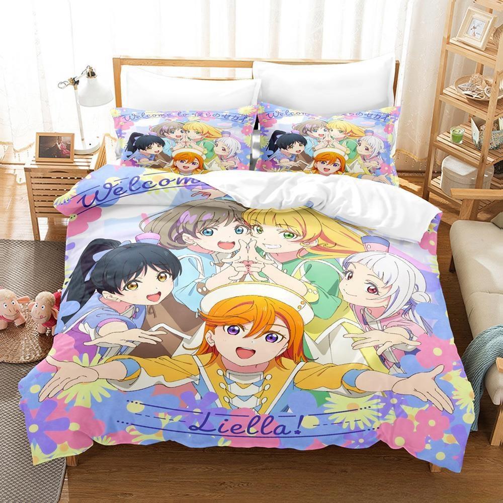 3D Printed Anime Kawaii Girs Love Live! Bedding Set Single Twin Full Queen King Size Bed Set Adult Kid Bedroom Duvetcover Sets