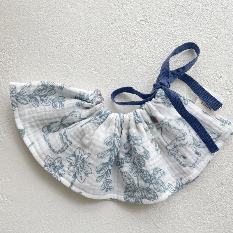 4Layers Cotton Gauze Baby Bibs Toddlers Newborns Printing Ruffle Feeding Burp Cloths Apron Baby Saliva Towel Drool Bib