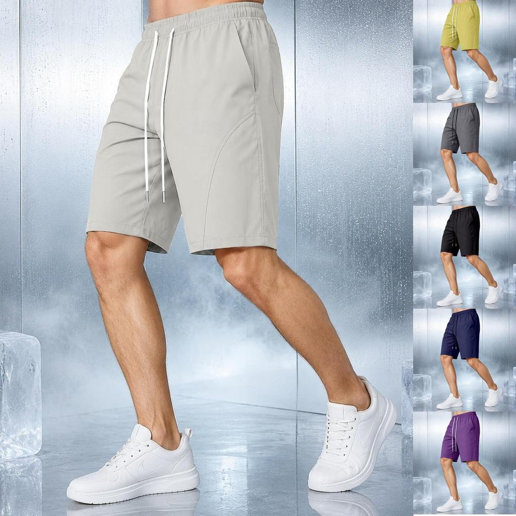 Men's Lightweight, Breathable, Cool-Feeling Shorts - Men's Stretch Waist-Fitting, Quick-Drying Running And Fitness Sports Shorts