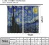 Starry Night Blackout Curtains for Bedroom, Oil Painting Blue Abstract Stars Art Decor Print Window Treatments, Rod Pocket