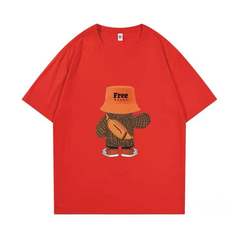 Trendiges Damen-T-Shirt mit kurzen Ärmeln und Bärenmotiv – Perfekter Sommer-Partnerlook