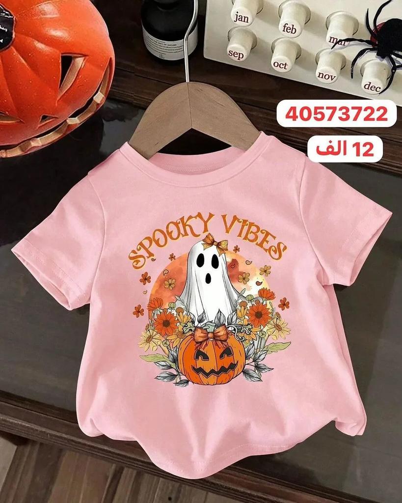Cute Cartoon Print Girl Short Sleeve Round Neck Tshirt Top Fashion Trend Girls Clothes Summer Polyester Fabric