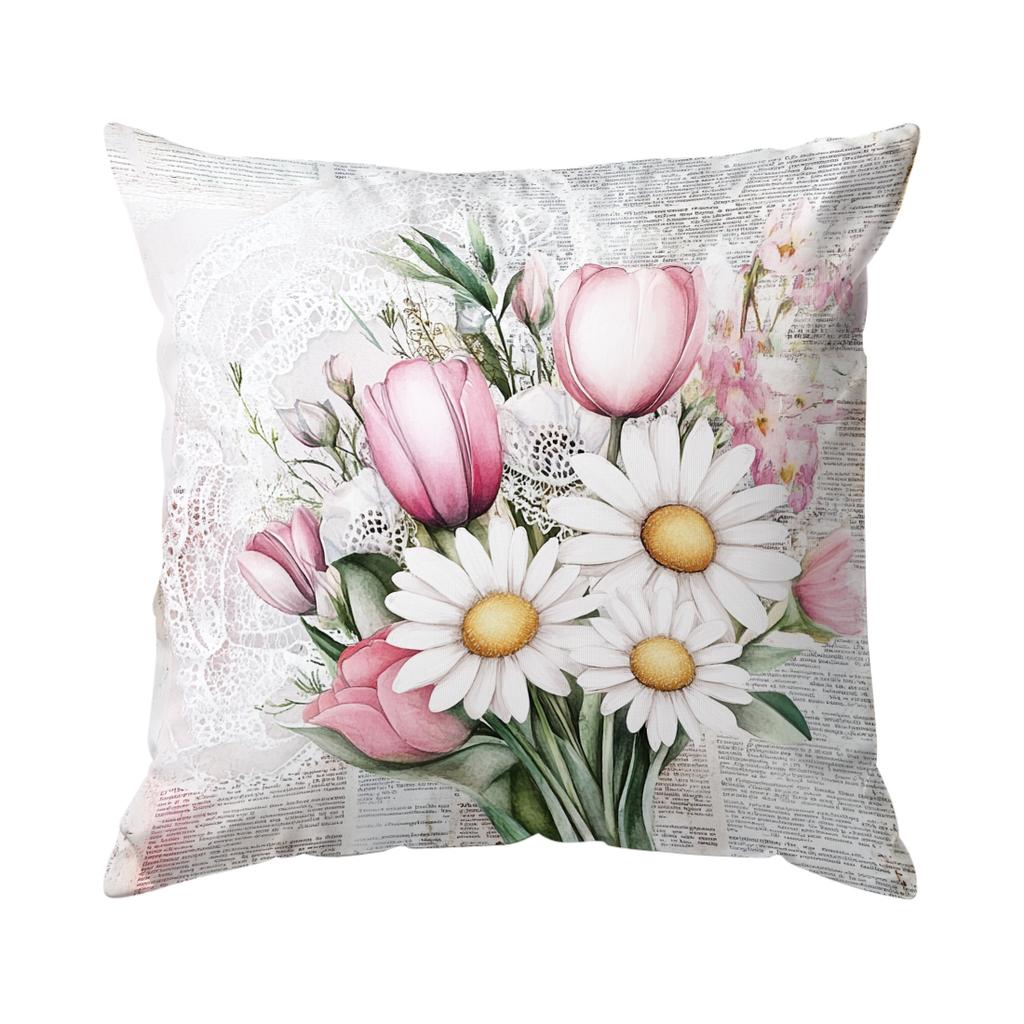 Vintage Butterfly And Flower Pillowcase Bedroom Sofa Cushion Cover 100% Polyester Living Room Cushion Pillowcase Home Decor