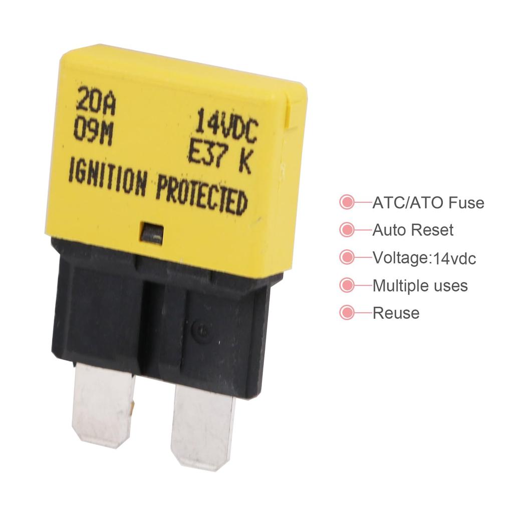 Gloaso E37 30A Auto Reset Fuse Circuit Breaker DC ATO/ATC Low Profile -