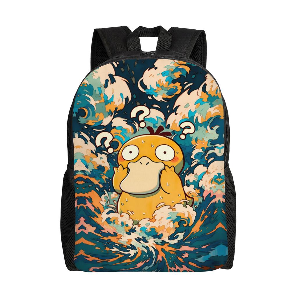 Personalized P-Psyducks Backpack Men Women Casual Bookbag for College School Manga Bags
