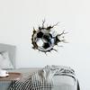 Simulated 3D Broken Wall Football Wall Sticker, Football 26 Theme Room Decorative Sticker, Children's Room Background Painting