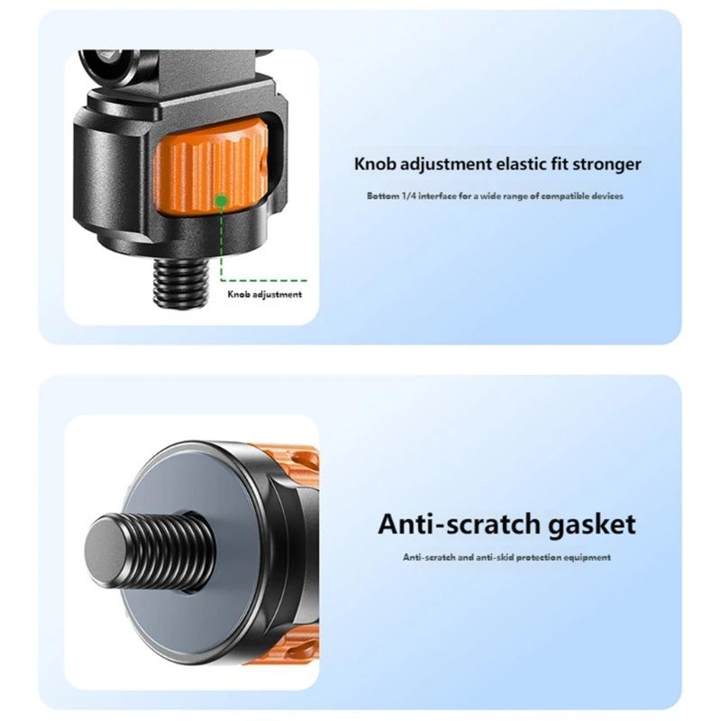 Multifunction Phone Mount Clip 1/4Inch Thread Tripod Mount Adapter for Tripods Selfier Sticks Mobile Device