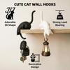 Gancio Decorativo a Forma di Gatto con Lanterna per Organizzazione Domestica, Gancio Decorativo da Parete Fatto a Mano Stampato 3D con Luce LED, Scaffale Creativo per Libreria Scrivania e