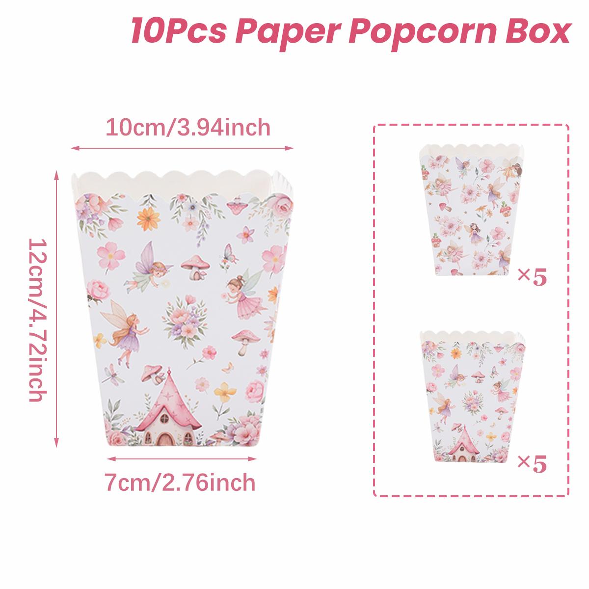 

Бумажная коробка для попкорна «Цветочная фея» Декор для вечеринки в честь 1-го дня рождения «Цветочная фея» Детская Девочка Свадьба День рождения Праздничные принадлежности Подарок Baby Shower 10pcs