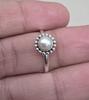 Freshwater Pearl Adjustable Ring 925 Sterling Silver Handmade Minimal Silver Jewelry June Birthstone