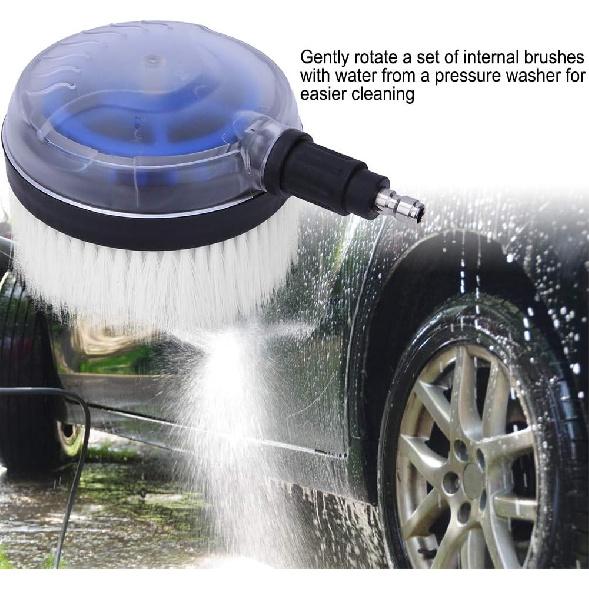 Rotary Wash Brush,Car Pressure Washer Rotating Brush,360-Degrees Fan-Shaped for High Pressure Water Gun,Fan-Shaped Rotating Umbrella Type,1/4 Quick