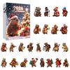 Holiday Countdown Box Advent Calendar with 24 Animal Hanging Decors, Day Decorative Ornaments for Christmas Thanksgiving, Acrylic Ornament Gift
