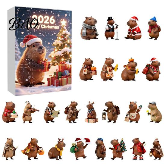 Holiday Countdown Box Advent Calendar with 24 Animal Hanging Decors, Day Decorative Ornaments for Christmas Thanksgiving, Acrylic Ornament Gift