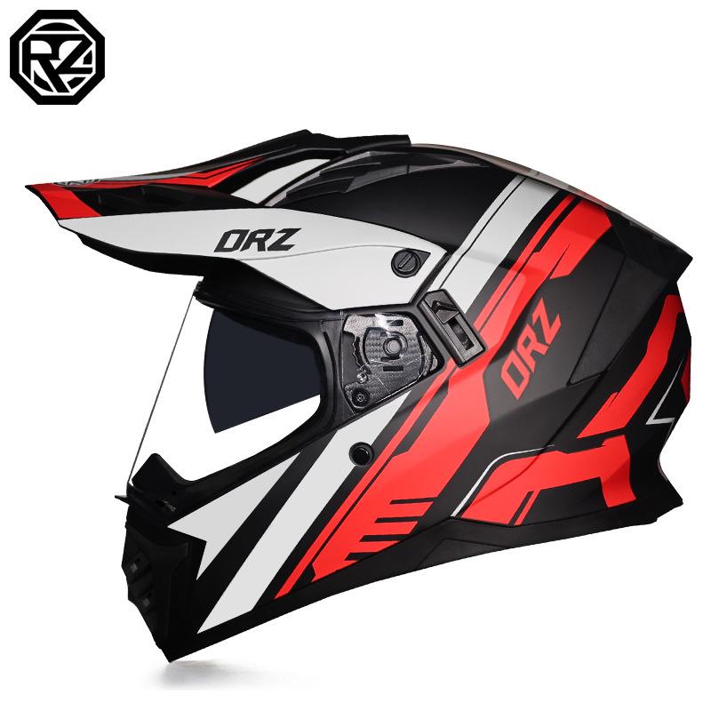 Unisex Motorcycle Rally Helmet with Single Visor for Road and Off-Road Long Distance Travel