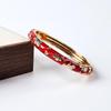 Old Beijing Ethnic Style Alloy Bracelet: Handmade Open Carved Design with Enamel Ornaments Inspired by Chinese Intangible Cultural Heritage.