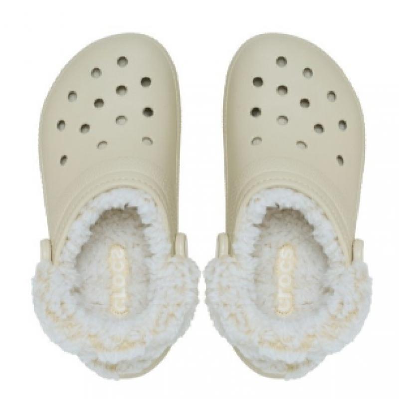 Crocs Classic Fleece Lined Clog Bone 211396 2y2