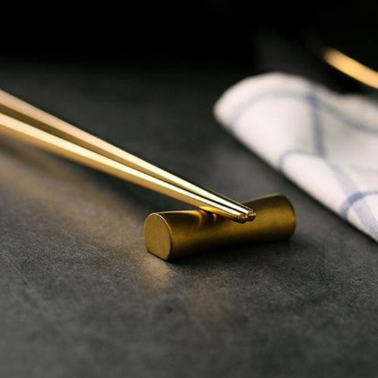 Chopstick Rest Solid 304 Stainless Steel Thick Forged Non-Slip Holder with Smooth Polished Surface Dual Groove Design Chopsticks Spoons Rack Tableware