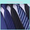 Polyester Striped Tie For Men Business Formal Wear With Zipper Closure For Office And Wedding
