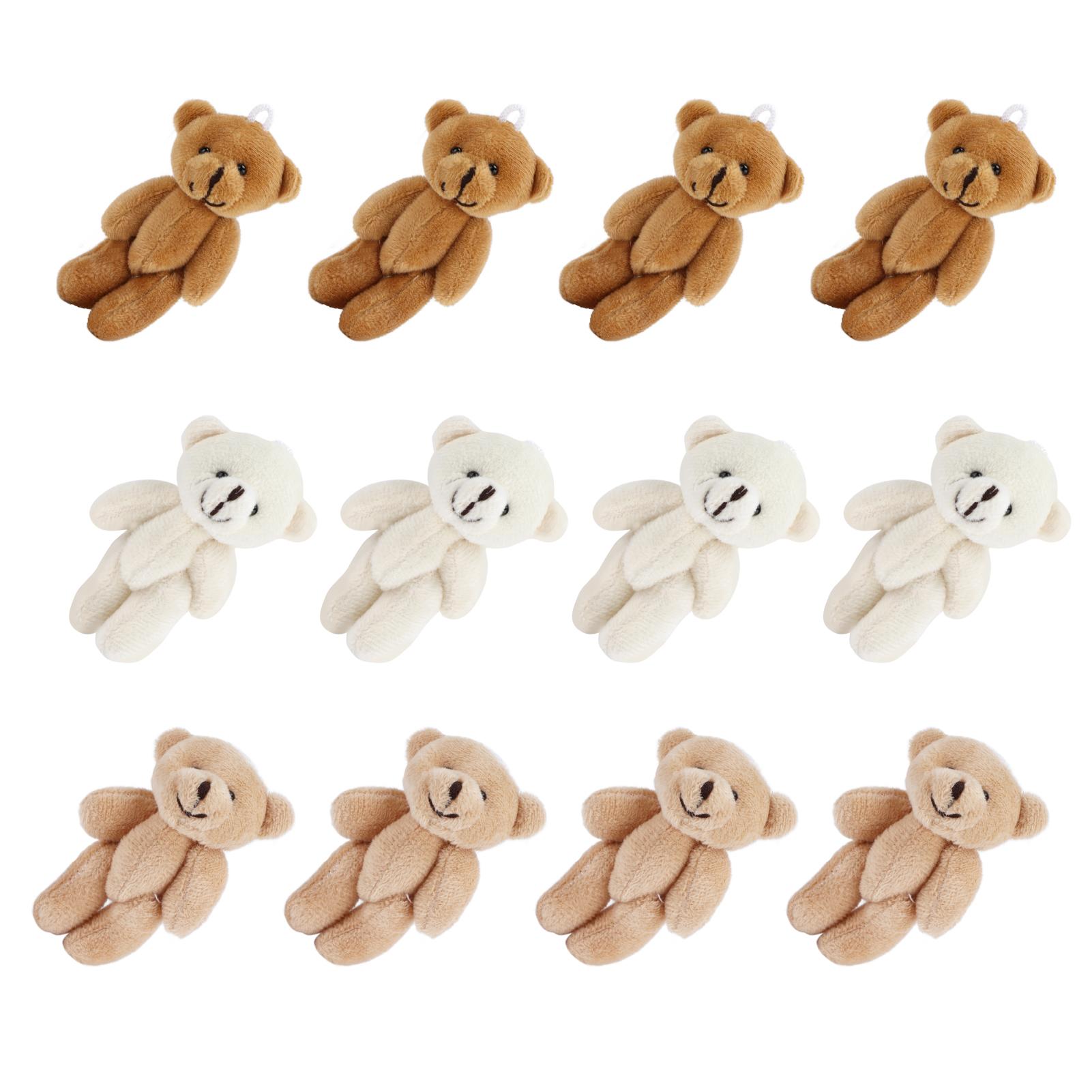

12 Pcs Mini Stuffed Bears Comfortable Soft Cute Mini Teddy Plush Toy for Wedding Birthday Decorations