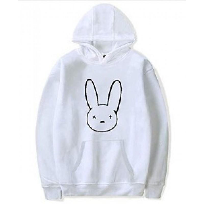 Unisex Hooded Sweatshirt Bad Bunny Inspired Casual Fall Pullover With Letter Print