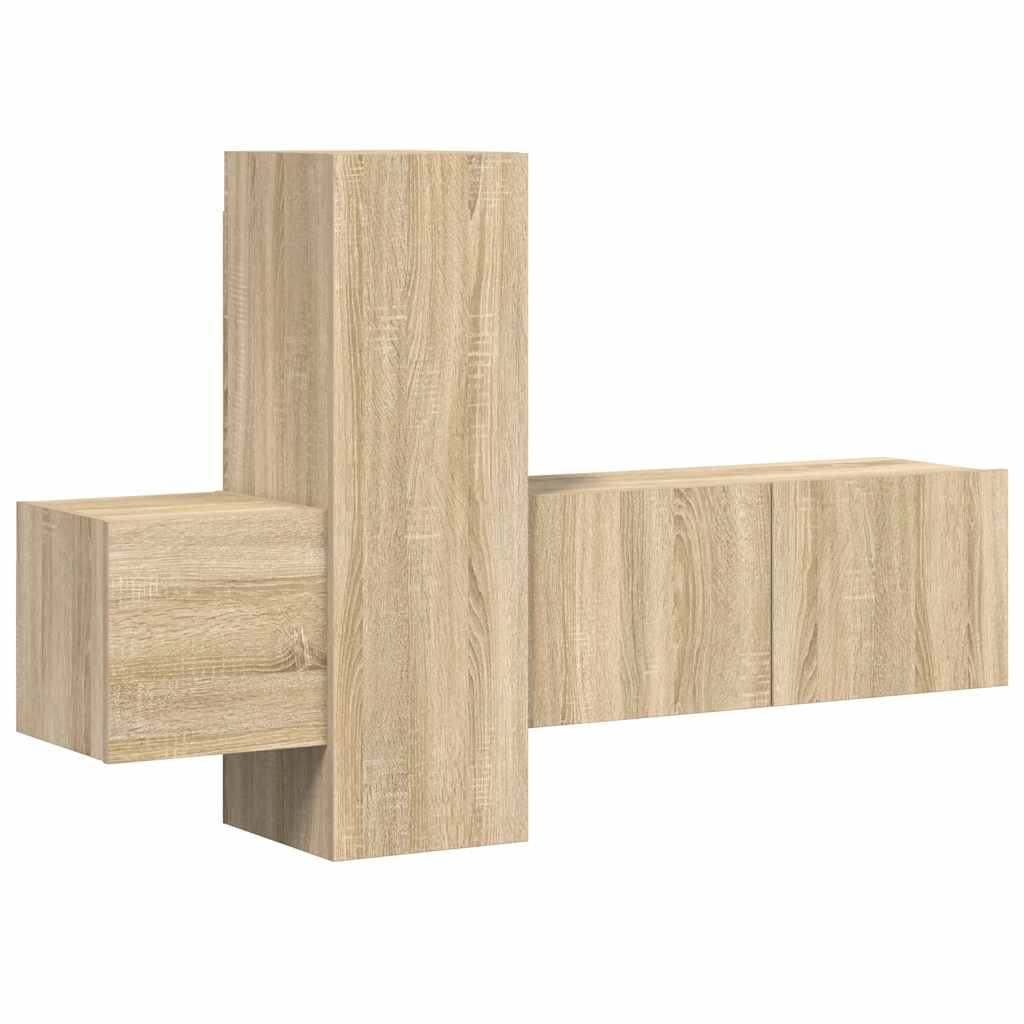 Vidaxl 3-Cz. TV Cabinet Set, Sonoma Oak, Wood-Based Material