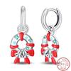 New Sweet 925 Silver Women's Princess Powder Gemstone Blue Kind Bow Design Earrings Fit Party Exquisite Jewelry Gifts