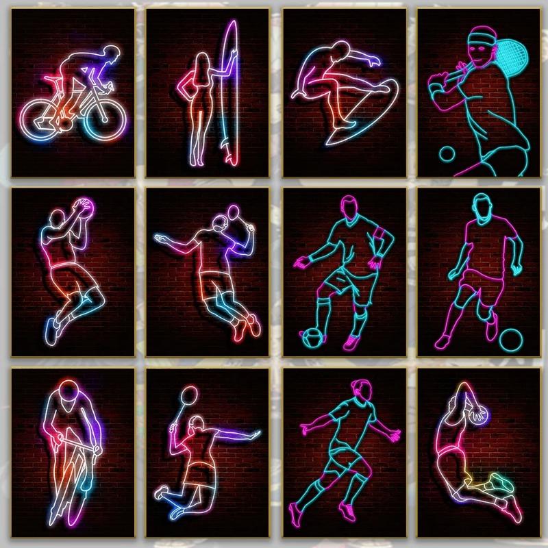 Abstract Basketball Wall Player Posters Competitive Sportsman Canvas Painting Figure Football Picture Prints Boys Room Decor