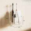 1pc Transparent Toothbrush Holder, Compartment Wall Mount Storage Rack, Creative No-Drill Bathroom Organizer