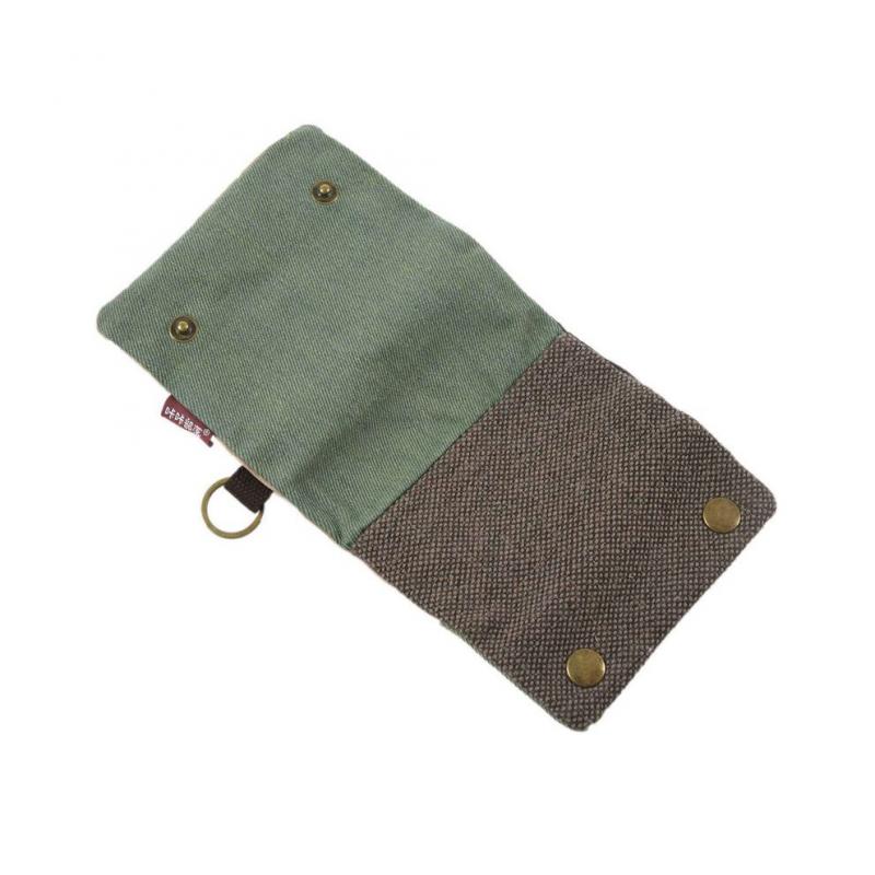 2X Unisex Männer Frauen Drei Schicht Gefaltete Manuelle Leinwand Brieftasche Tasche mit Multi-Kartenhalter, Junge Mädchen Multifunktions-Geldbörse