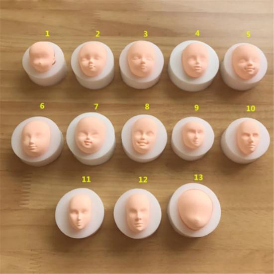 DIY Silicone Mould Fondant Doll Head Face Baking Cake Chocolate Accessories