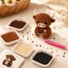 Yousheng 3D Beaded Animal Kit,Cute Tiny Highland Cow Beading Kit with Colorful Embroidery Beads And Instructions,Handmade Bead Art Craft for Beginners