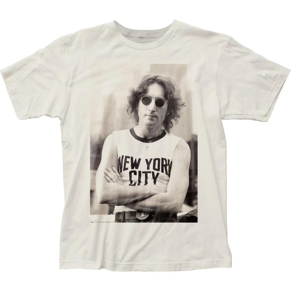 John Lennon NYC Mens T T-Shirt Music Classic Concert Rock Band Tee New Natural L