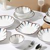 Japanese Ceramic Tableware Set: Microwaveable Rice Bowls, Plates, Noodle Bowls, and Large Soup Bowls for Home Use
