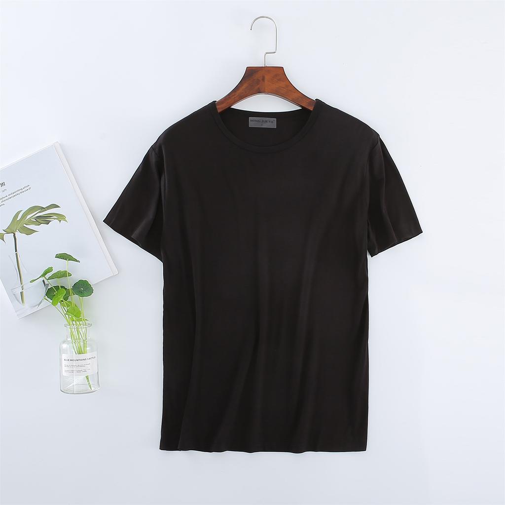 Men's Oversize Modal T-Shirt Short Sleeve V Neck T-Shirt Casual Summer Classic Basic Tee Shirts ( L-8XL)