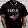 T-Shirt Motorcycle Flag USA Pattern Print Adventure Casual Round Neck Tee Printed Tshirt 2026