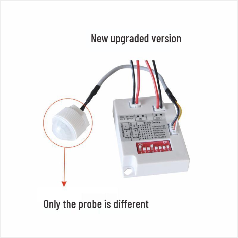 Ultra-Thin 12V/24V LED Light Control Switch with Adjustable Infrared Motion Sensor