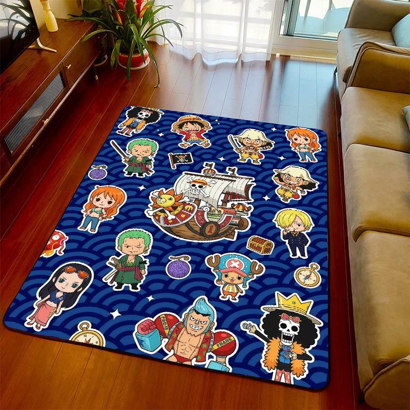 One Piece Room Carpet Rug Anime Floor Mat Soft Texture Non Slip Base for Living Room Bedroom -QJY