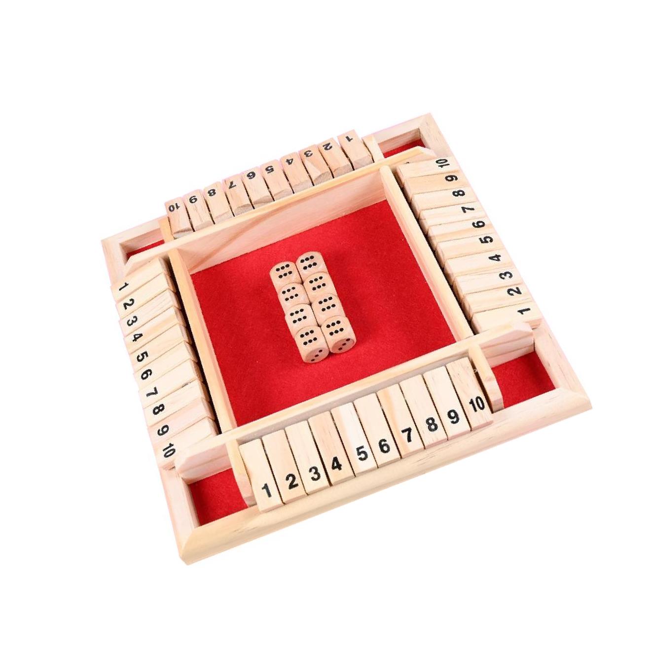 Four Way Shut the Box Game 2-4 Toy Pub Set Players Game Home Classroom