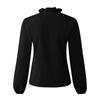 Tooxika New Large Size Women's Long Sleeve Tops V-neck Solid Color Ruffled Shirt