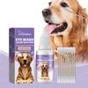 Limpiador Ocular Salino Canino para Perros Limpieza y Alivio de Manchas de Lágrima para Ambos Ojos Uso Externo