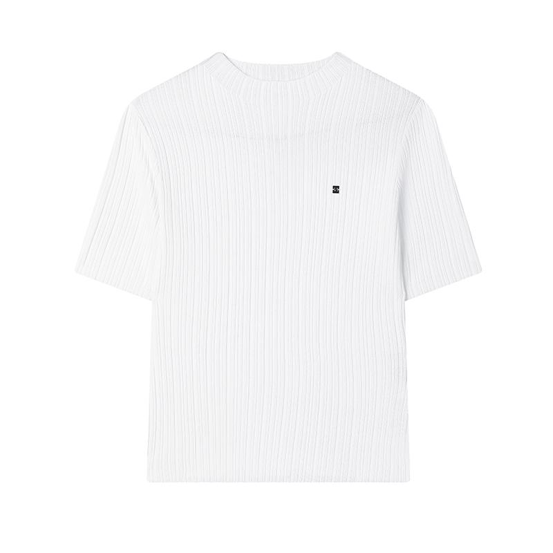 Fila White Series Casual Versatile Woven Short Sleeve T-Shirt Women Tops F11W513407F-WT