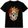 Sugar Skull Crown T-Shirt Day Of The Dead Gothic Floral Tattoo Graphic Tee