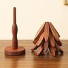 Yousheng Christmas Tree Trivet Set Wooden Coasters with Stand Heat-Resistant Pot Holders Festive Table Protector for Hot Dishes