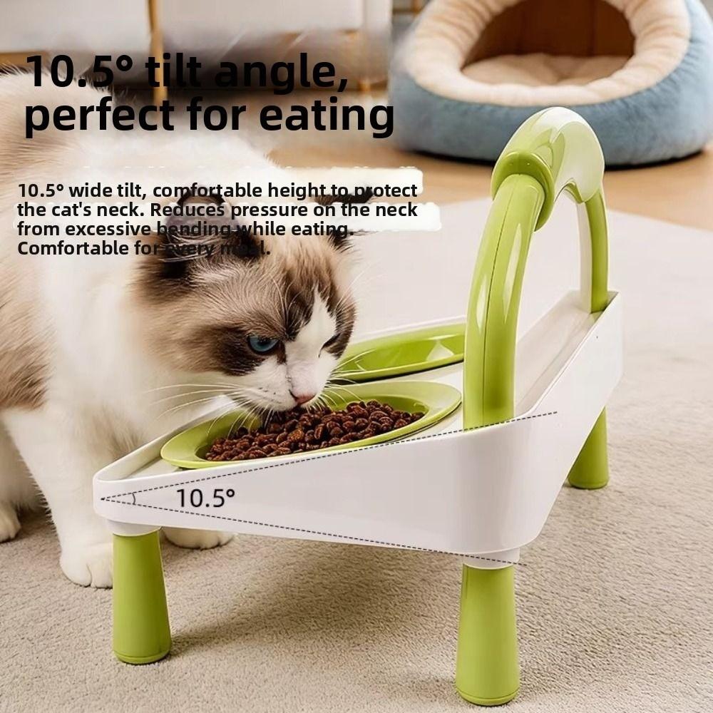 Double Bowl Pet Bowl High-legged Dog Bowl Fashion Cat Water Fountain  Pet Supplies